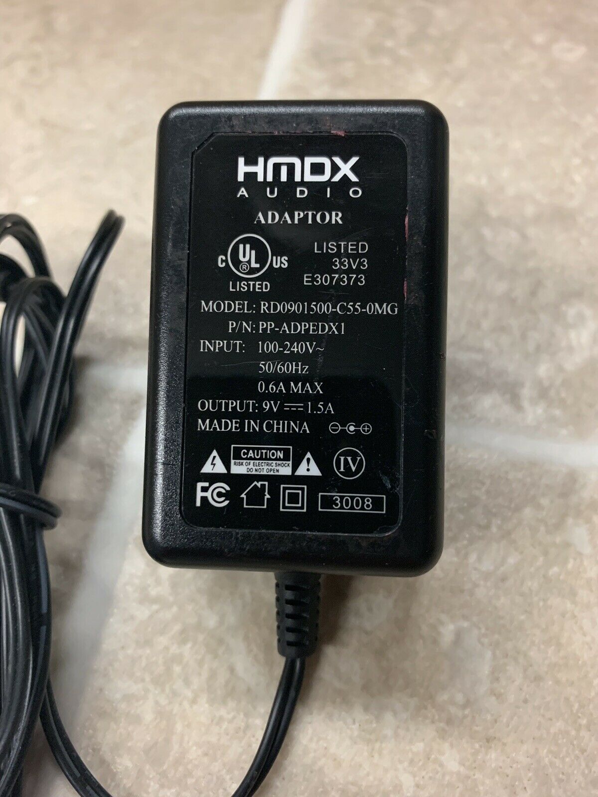 *Brand NEW*RD0901500-C55-0MG HMDX 9V - 1.5A AC DC Adapter POWER SUPPLY